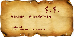 Vinkó Viktória névjegykártya